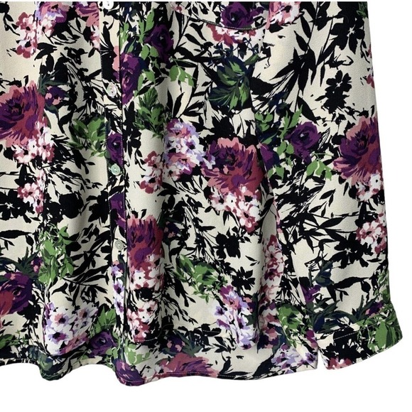 J Jill Floral Print Long Sleeve Button Up Blouse Womens Size Small Polyester - Picture 6 of 12
